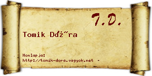 Tomik Dóra névjegykártya